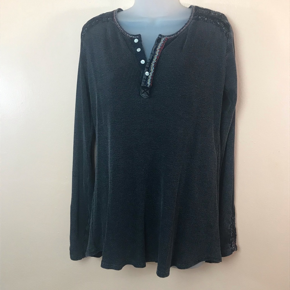 Soft Surroundings Waffle Weave Thermal Henley Women S FLAWS Boho